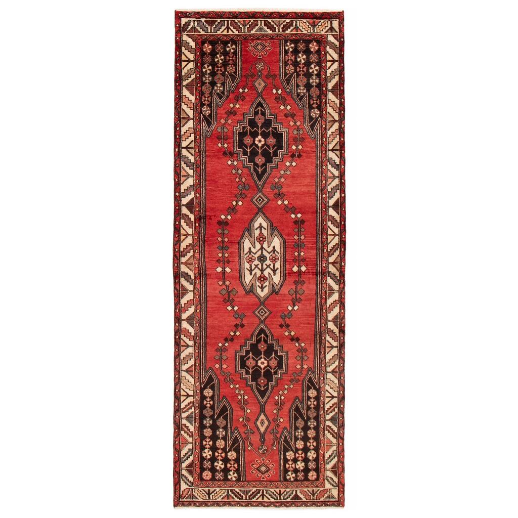 ECARPETGALLERY Hand-knotted Anadol Red Wool Rug - 3'6 x 10'0