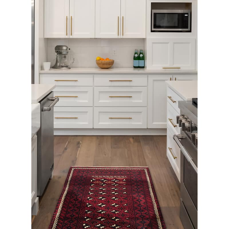 ECARPETGALLERY Hand-knotted Teimani Red Wool Rug - 3'8 x 6'10