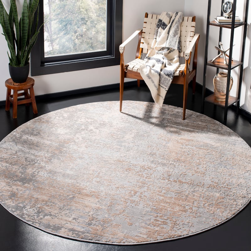 SAFAVIEH Invista Jann Contemporary Rug - 6'7" Round - Beige/Cream