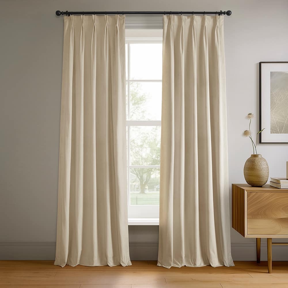 Exclusive Fabrics Signature Pleated Blackout Velvet Curtain (1 Panel)