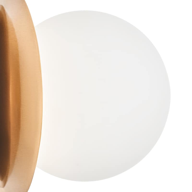 CO-Z Modern Curved Gold Wall Sconce, Opaline Glass Globe