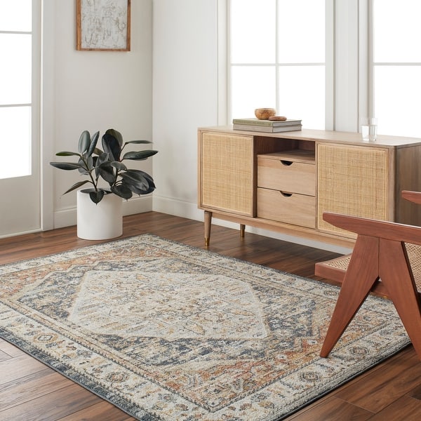 slide 2 of 4, Beckham Traditional Medallion Area Rug Cream/Gray - 10' x 13' 11"