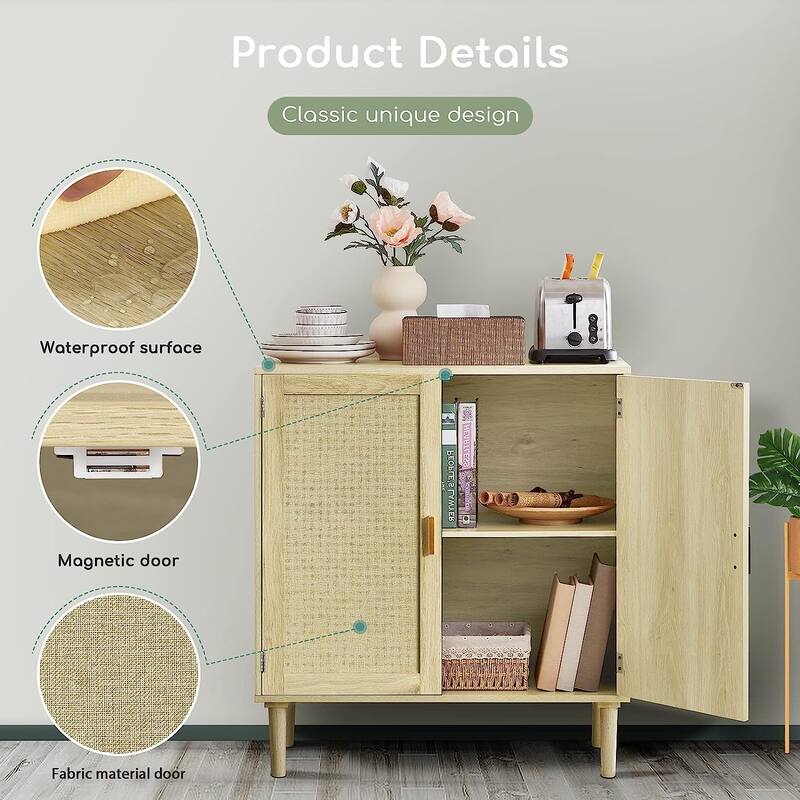 Sapphome Dog Crate Furniture Large Breed TV Stand with 2 Sliding Doors,Grey