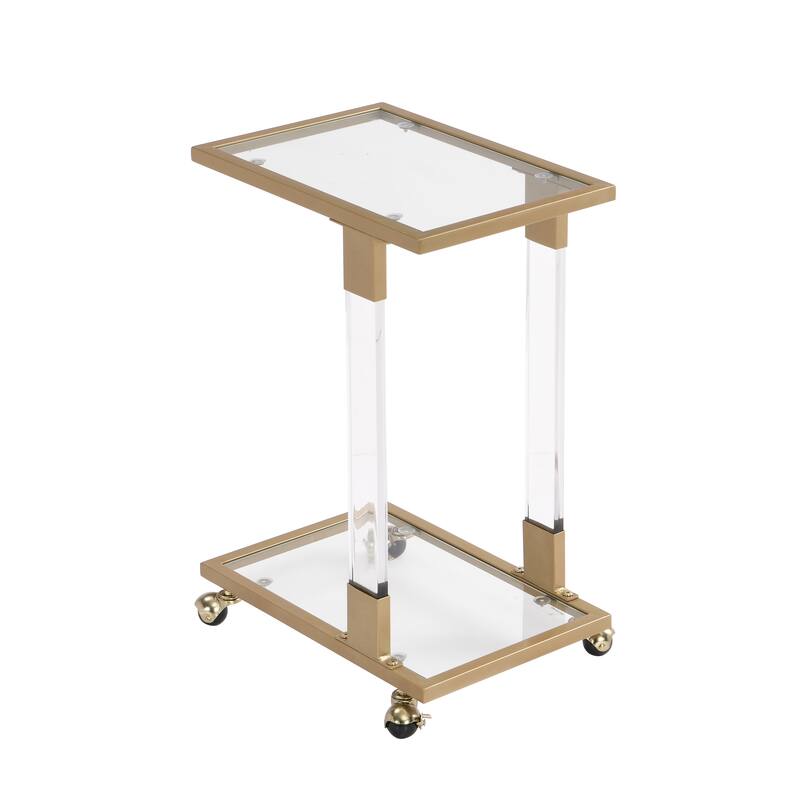 Chrome Glass Side Table Acrylic End Table