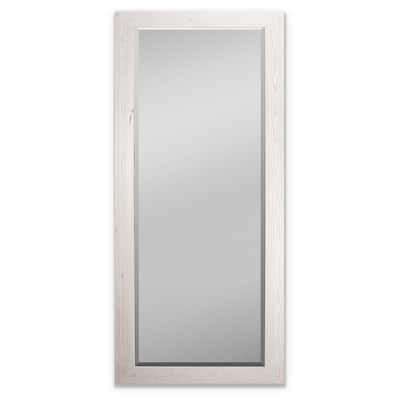 Barnwood Wood Full Length Mirror - Distressed White- 62X27