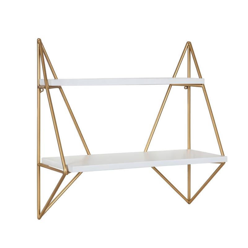 Kate and Laurel Melita Modern Two-Tier Floating Wall Shelf - 2 Shelves