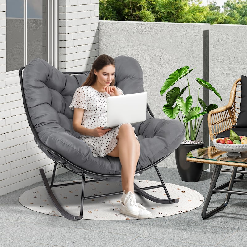 Moasis Outdoor Rocking Chair with Cushion