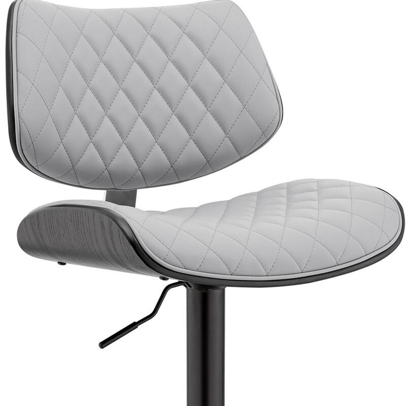 Faux Leather Adjustable Bar Stool with Swivel Seat and Chrome Matte Frame