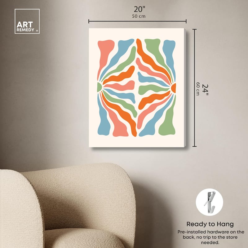 Abstract Floral Streamers Canvas by Art Remedy, Gallery Wrapped