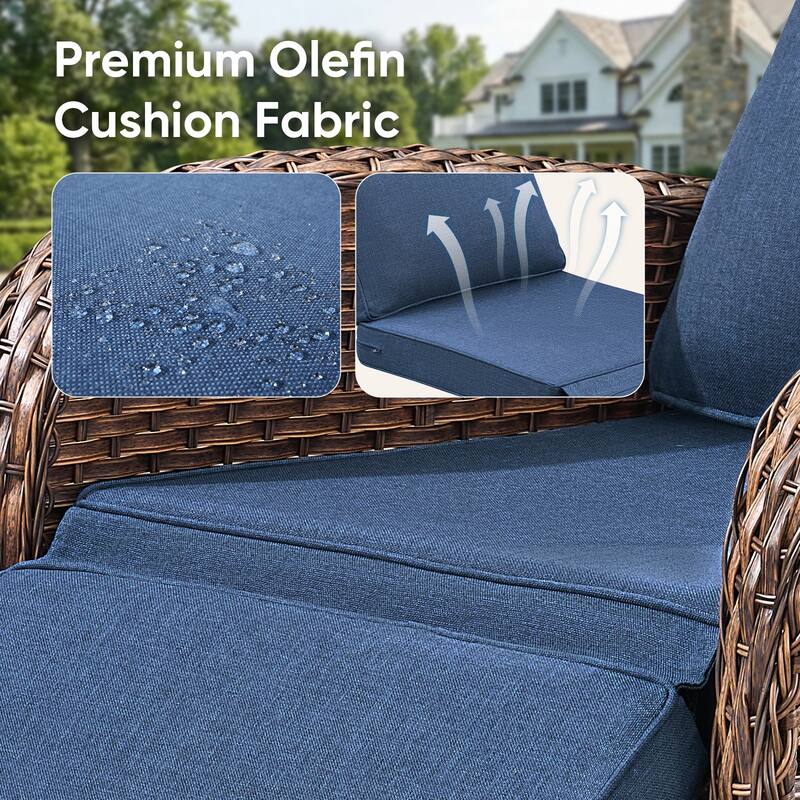 Pocassy Versatile Outdoor Recliner Rocker Chair with Side Table