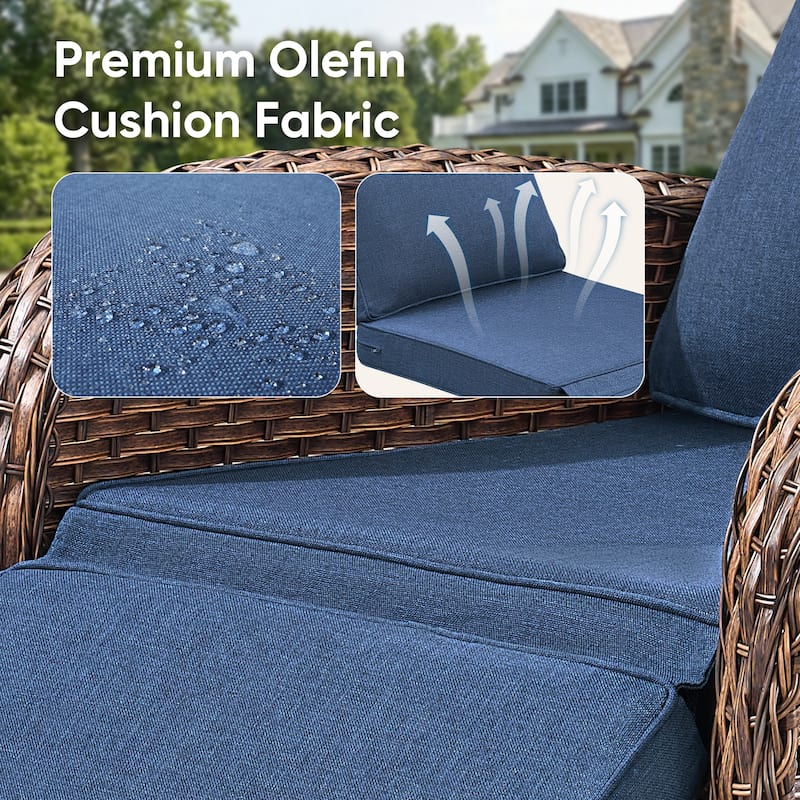 Pocassy Versatile Outdoor Recliner Rocker Chair with Thick Cushion