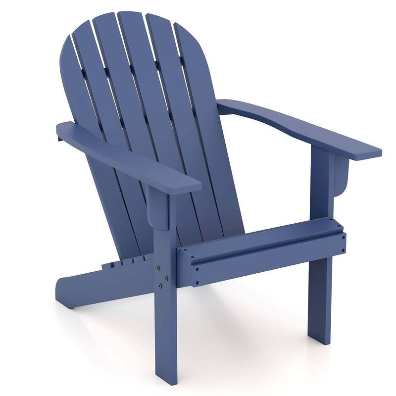 Costway Patio Adirondack Chair with Inclined Seat High Backrest & Wide - See Details - Blue