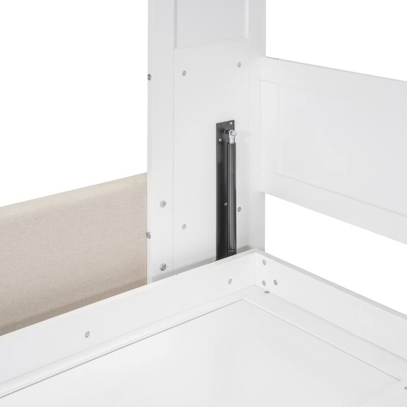 Queen Size Multifunctional Murphy Bed with Cushion and Storage
