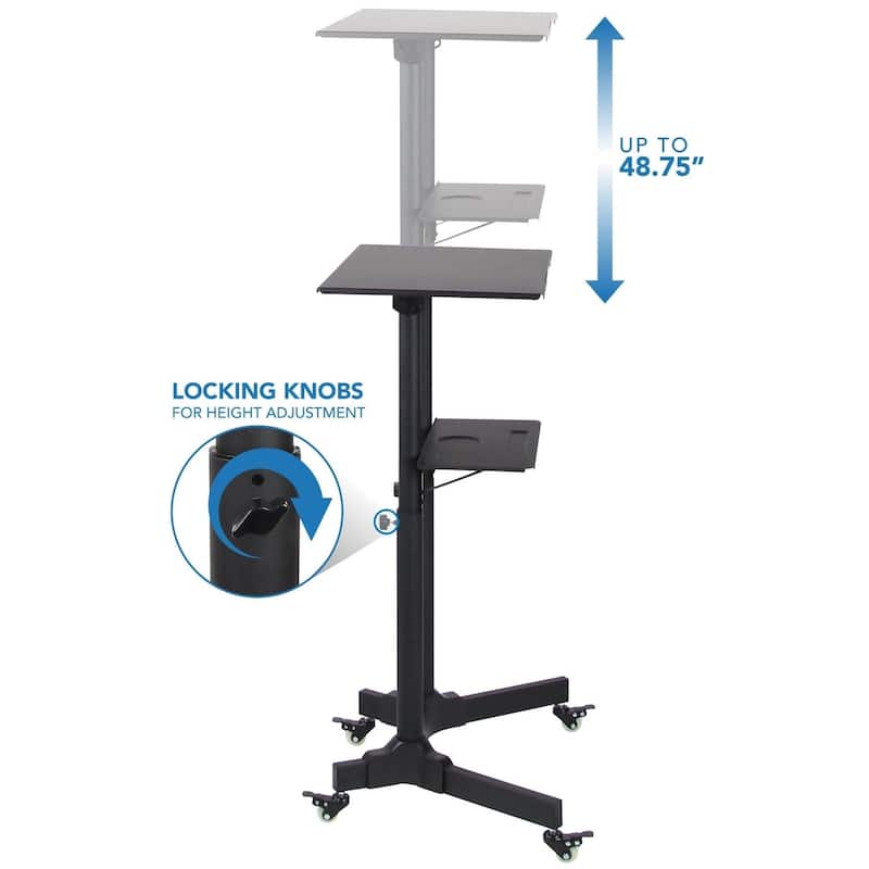 Mount-It! Mobile Standing Height Desk | Portable Podium and Rolling Presentation Lectern | With Caster Wheels |