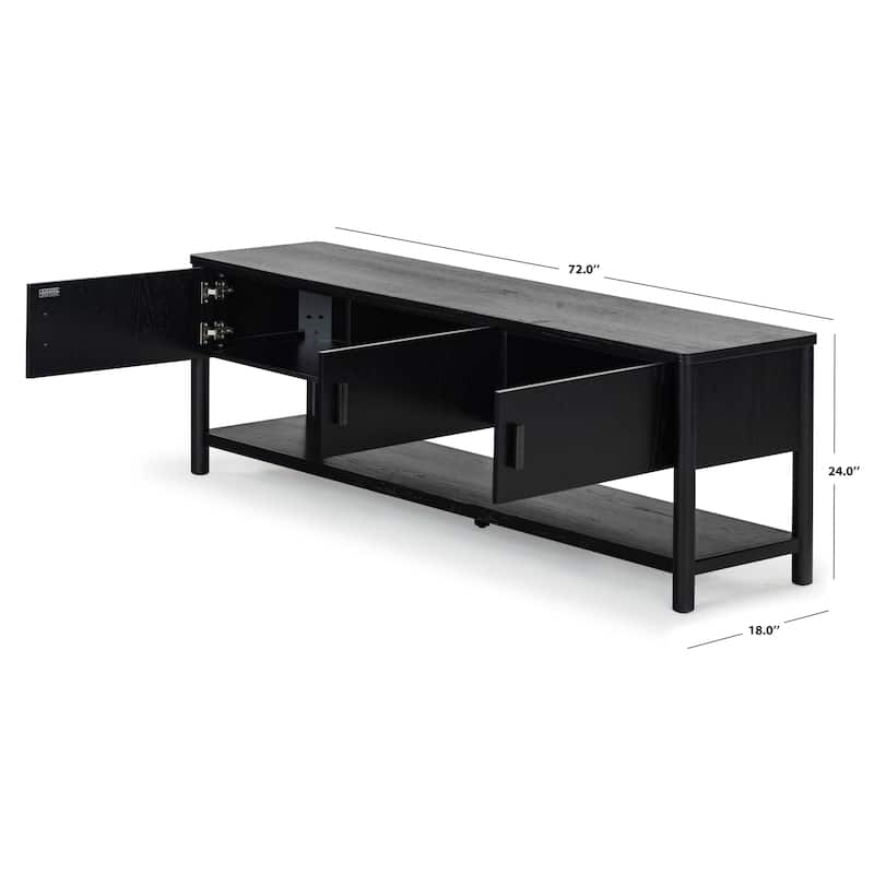 SAFAVIEH Couture Jaylessa Wood 3 Door TV Stand - 72"W x 18"D x 24"H