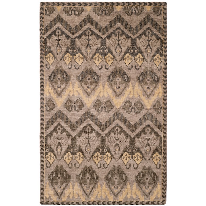 SAFAVIEH Hand-knotted Kenya Farie Southwestern Tribal Wool Rug - 6' x 9' - Gold/Beige