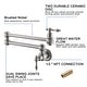 preview thumbnail 8 of 14, Vanityfair Pot Filler Wall Mount Kitchen Faucet Folding Stretchable Pot Filler Faucet