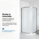preview thumbnail 4 of 25, OVE Breeze Round Corner Shower Kit with Frosted Glass Sliding Door and Shower Base Pan (Walls not Included)