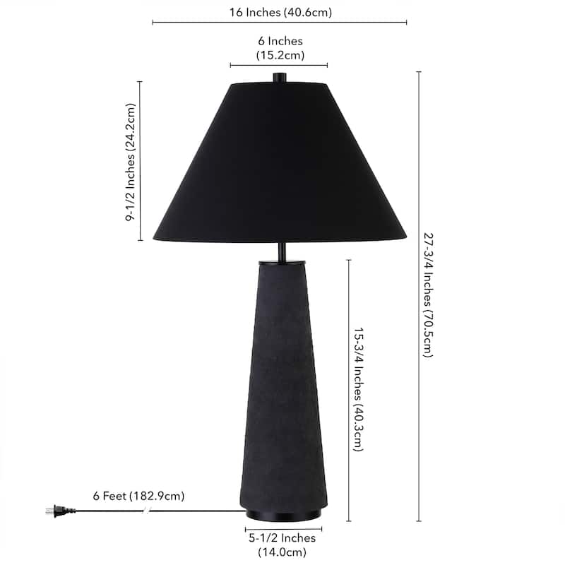 Ingalls 28" Tall Monochrome Table Lamp with Fabric Shade