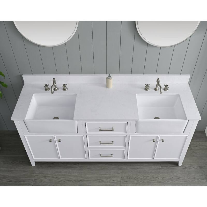 Sudio Design Bathroom Vanity Casey Collection. - 72" Double Sink - White
