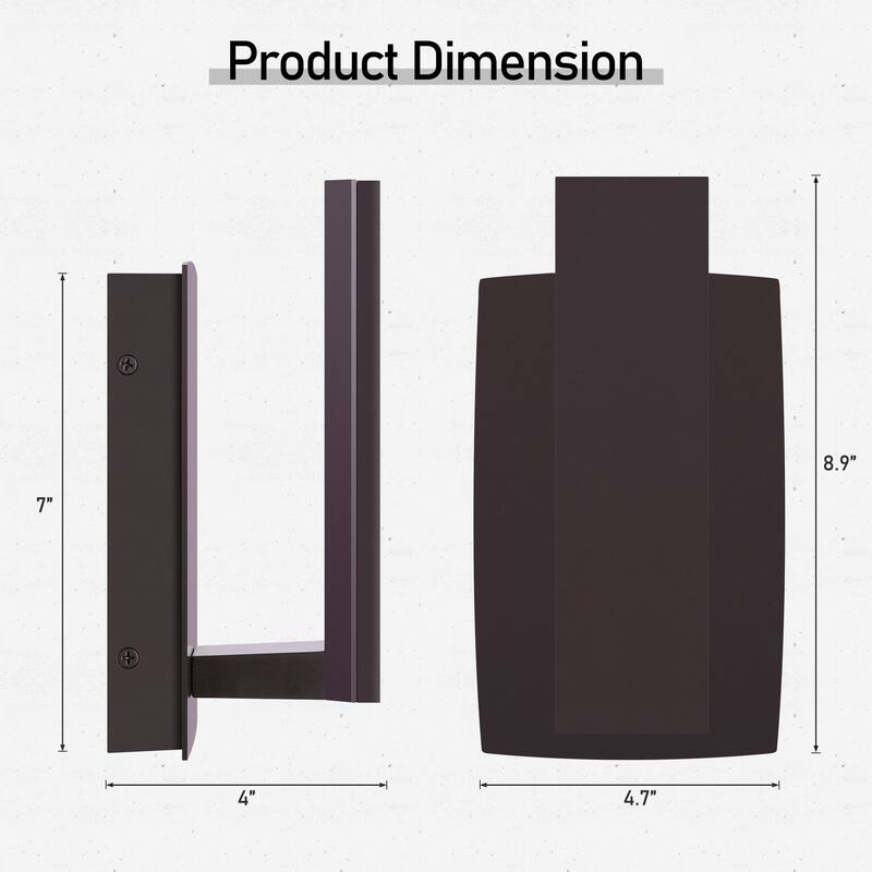 Modern LED Black/Bronze Aluminum Outdoor Wall Sconce(Set of 2)