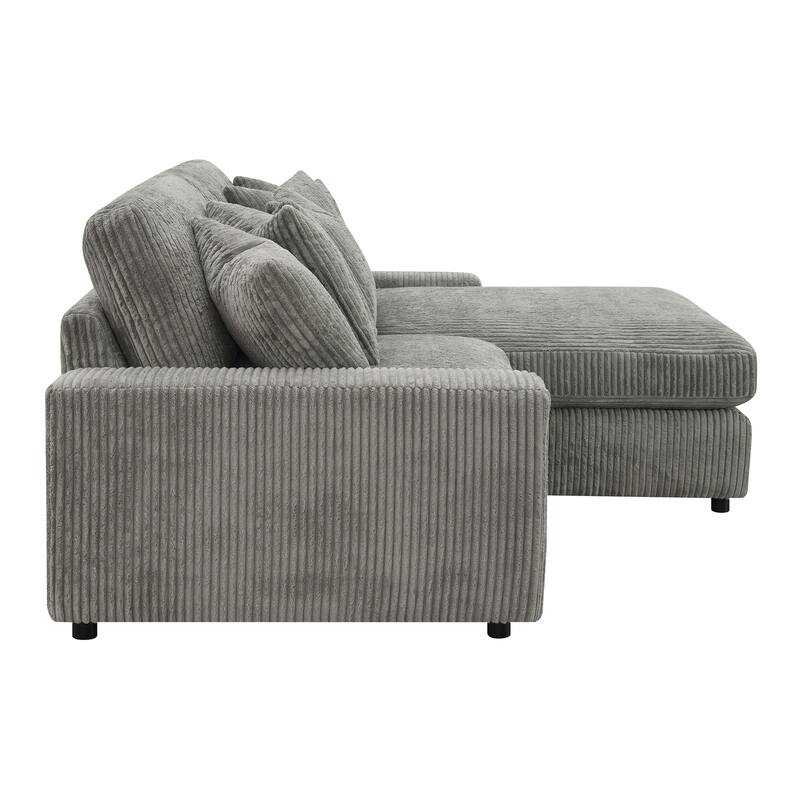 Indica Tavia Grey Sectional Sofa with 6-Pillow