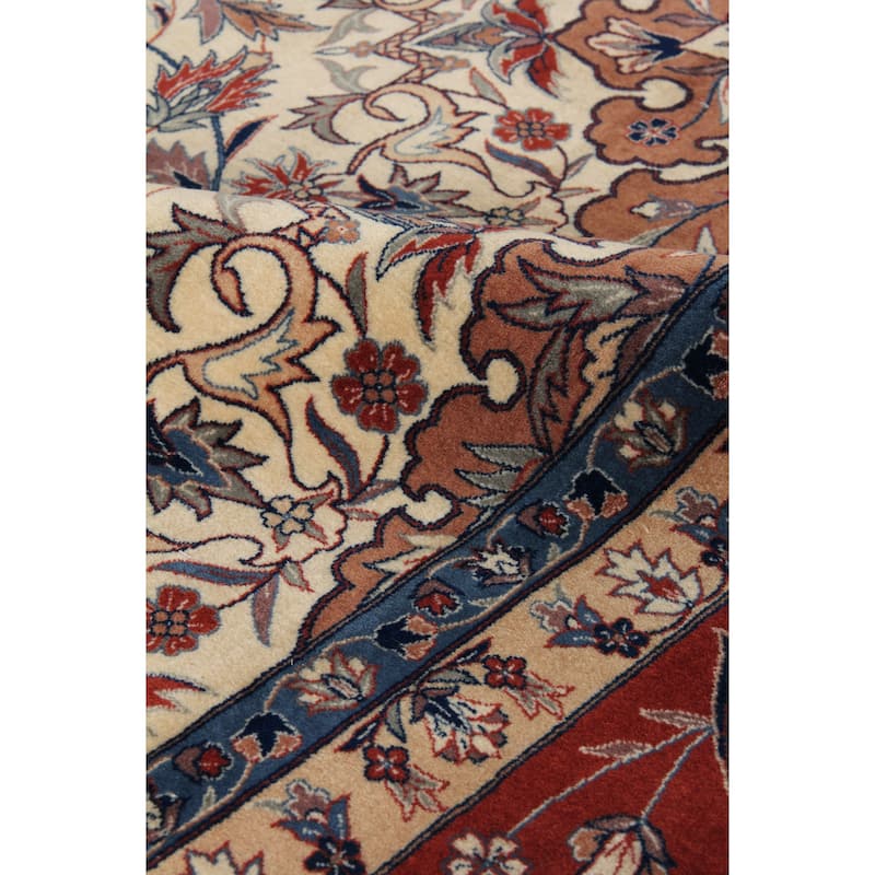 EXQUISITE RUGS ONE-OF-A-KIND Super Fine Isfahan Hand Knotted Red Rug - 8'5"x10'2"