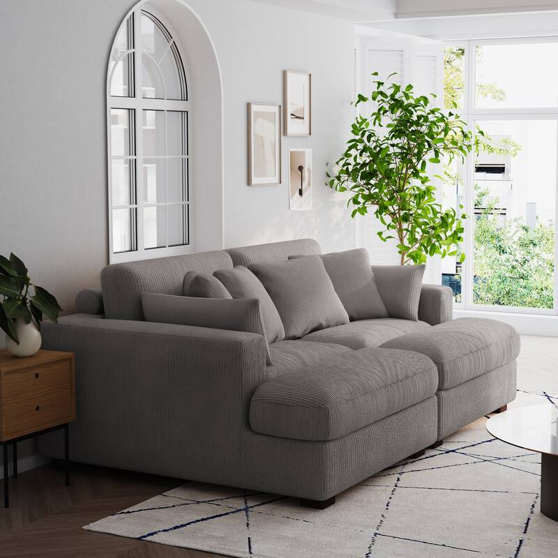 Navaeh Corduroy Modular Sectional Sofa Large Couch Sleeper Chaise