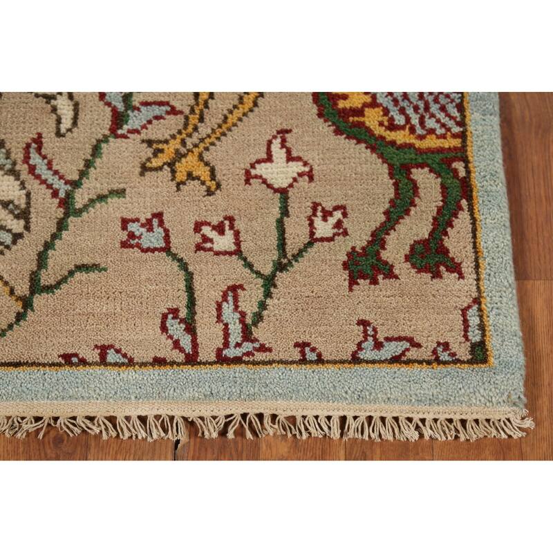 Animals Design Ziegler Indian Accent Rug Handmade Wool Carpet - 2'7"x 6'0"
