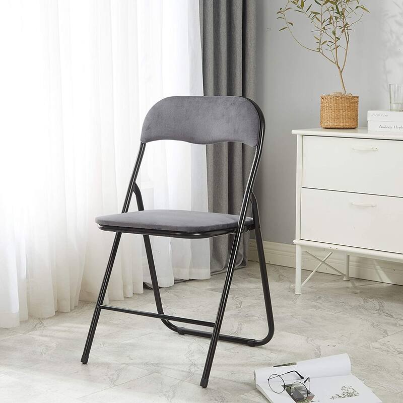 Idea Nuova Velvet Padded Folding Chair