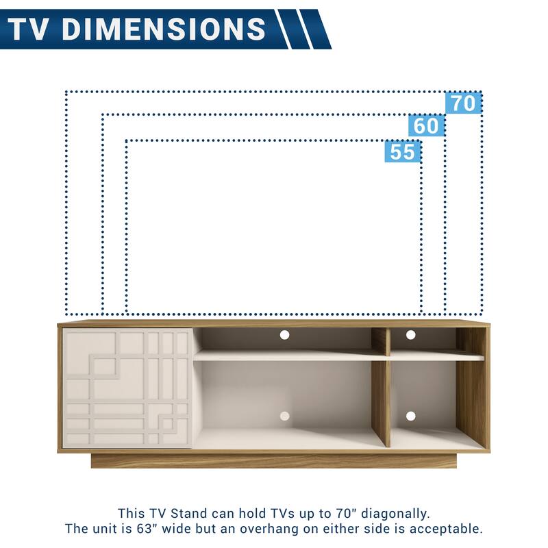 Techni Mobili Contemporary TV Stand for TVs Up to 70in, Oak