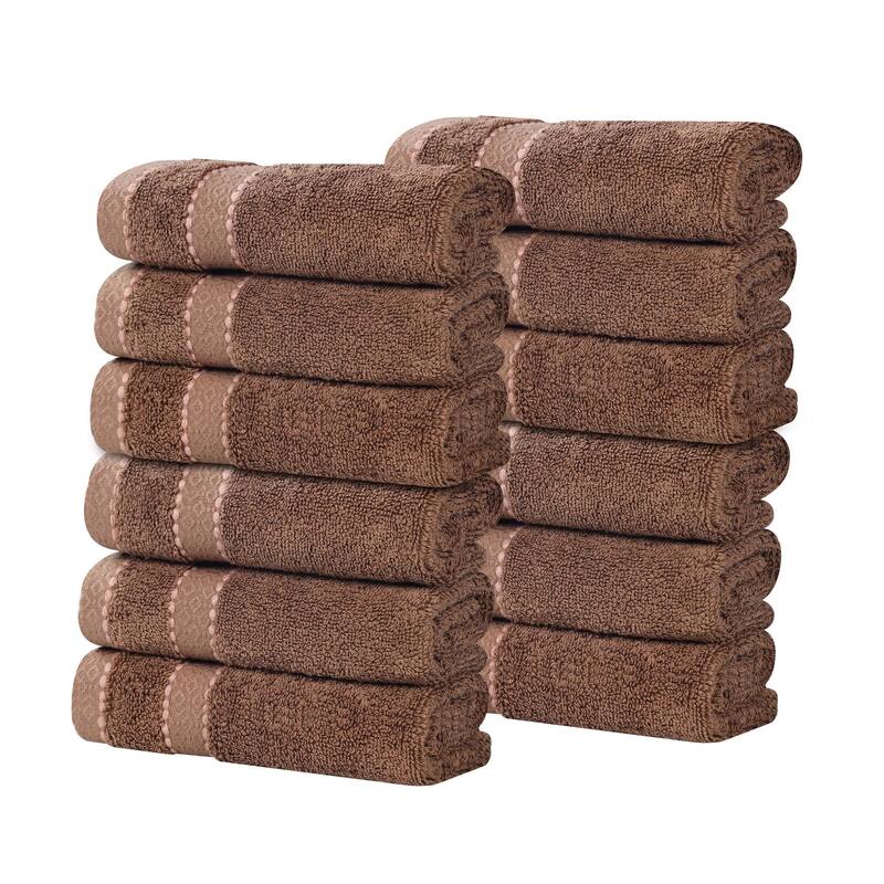 Superior Niles Cotton Ultra-Plush Absorbent Face Towel/Washcloths, Set of 12
