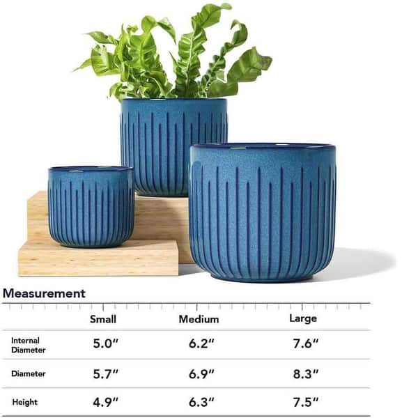 Ceramic Planters, Set of 3 Plant Pots for Indoor Plants, Large Cylinder Planters  Pot for Outdoor Indoor House Plants - Bed Bath & Beyond - 40342235