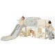 preview thumbnail 10 of 34, For Toddler Age 1-3 with Basketball Hoop, Arch Tunnel and Telescope, Toy Storage Organizer for Toddlers, Kids Climbers Grey