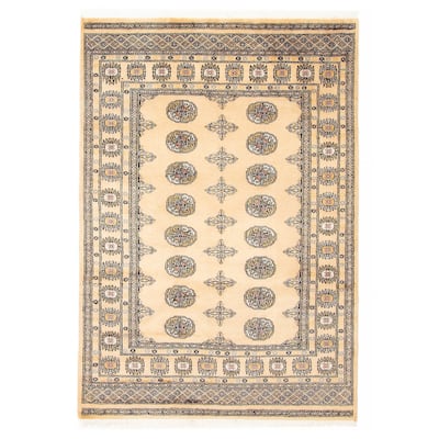 ECARPETGALLERY Hand-knotted Finest Peshawar Bokhara Beige Wool Rug - 4'2 x 5'11