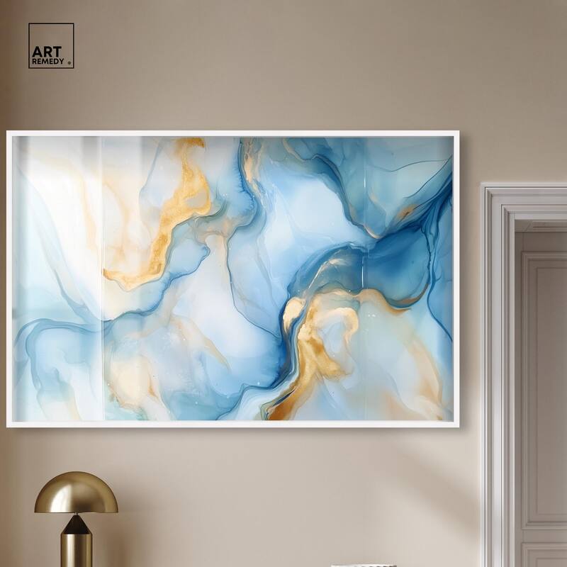 Blue Veined Gold Shadowbox by Art Remedy