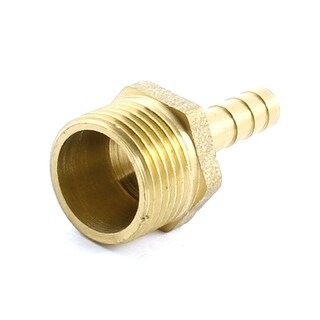1/16'' NPT 6mm Zinc Plated Brass Hose Barb Fitting Male Thread Tail Connector Silver Tone for Air Water Fuel - 5 Pcs