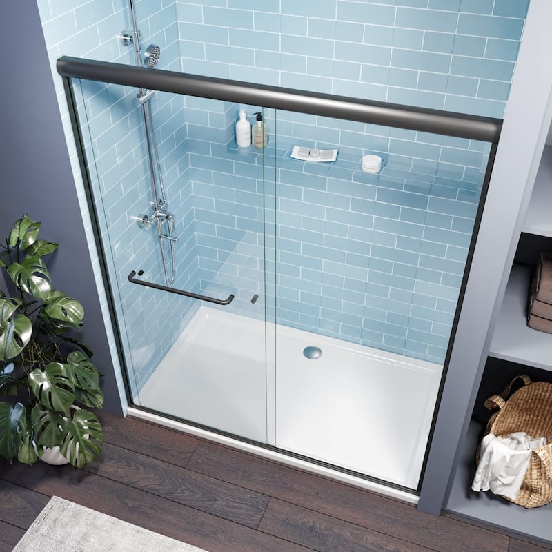 Elegant 60" W x 72" H Double Sliding Shower Doors Black or Brushed Nickel or Chrome finish - 60'' x 72''