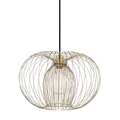 Mitzi by Hudson Valley Jasmine 1-light Polished Brass 17-inch Pendant