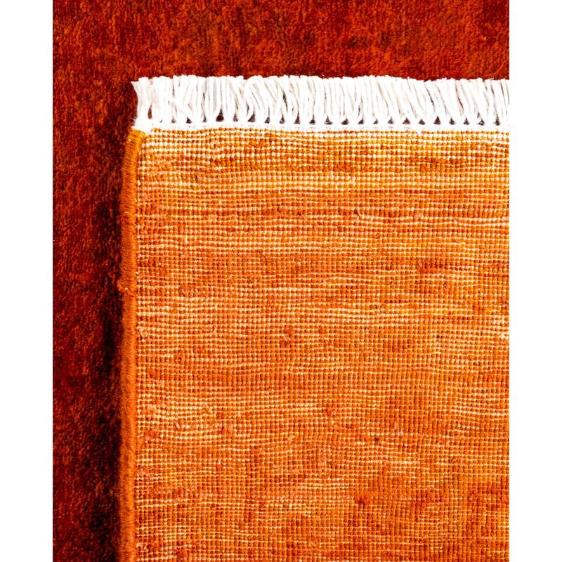 Overdyed One-of-a-Kind Hand-Knotted Area Rug - Orange - 2' 7" x 10' 0"