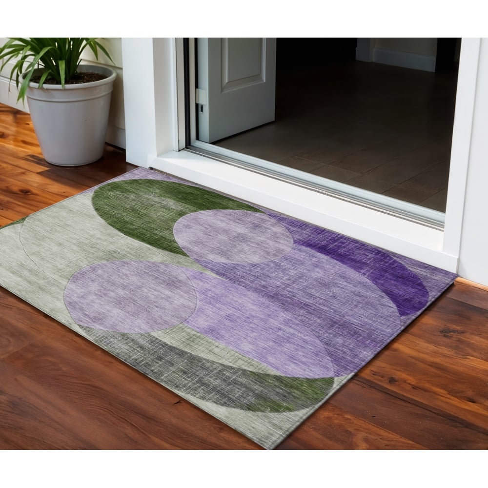 HomeRoots Geometric Transitional Rectangle Outdoor Rug