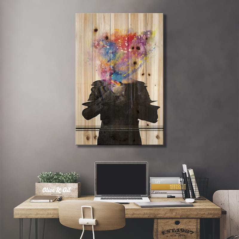 Glitch Mob Print On Wood by Dániel Taylor - Multi-Color