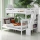 preview thumbnail 2 of 13, Stylish Twin-Over-Full Bunk Bed with Trundle, Storage Staircase and Guardrail for Bedroom, Stable and Safety, White