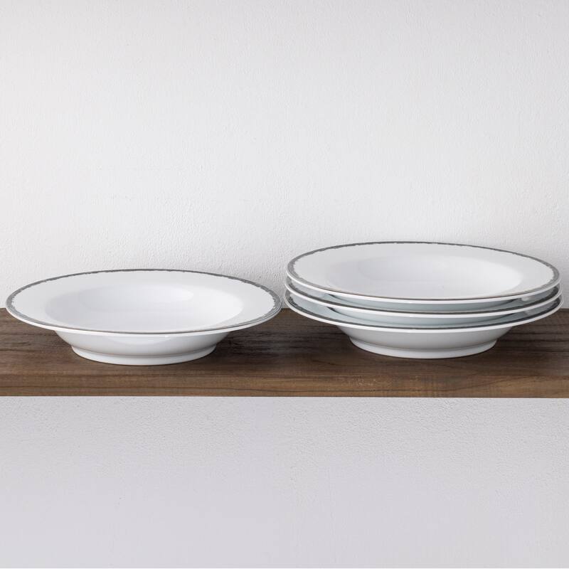 Noritake Rill Set Of 4 Pasta Bowls, 11", 24 oz. - Black