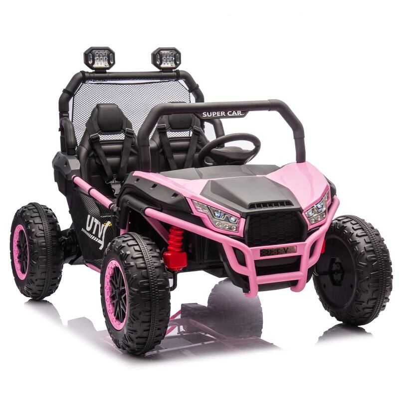 24V Kids UTV Ride-On Car with 400W Power, Four-Wheel Suspension, Bluetooth, and Remote Control.