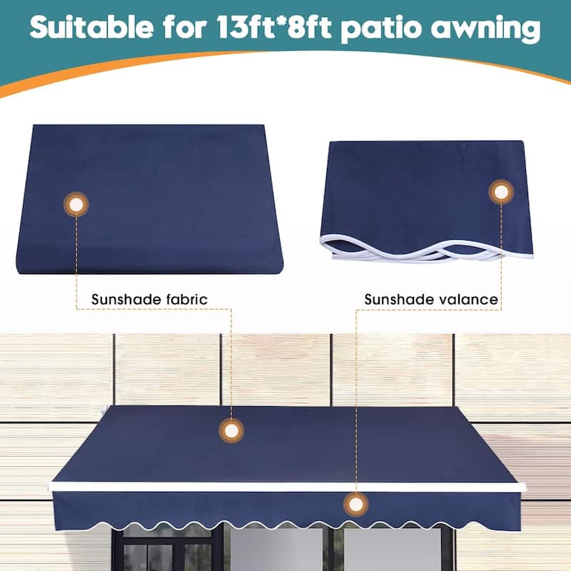 Patio Awning 13x8 Feet Fabric Replacement Sunshade Canopy