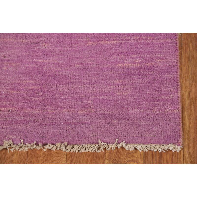Purple Gabbeh Oriental Foyer Rug Hand-Knotted Wool Carpet - 2'0"x 3'2"