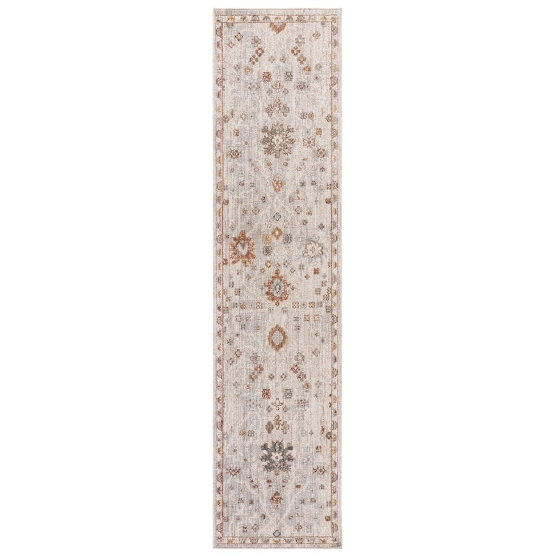 SAFAVIEH Vintage Rosewood Haideh Rug - 2' x 8' Runner - Ivory/Grey Rust