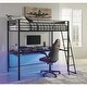 preview thumbnail 10 of 12, Signature Design by Ashley Broshard Black Twin Loft Bed with Desk