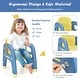 preview thumbnail 7 of 8, Gymax Kids Dinosaur Table and Chair Set Activity Study Desk w/